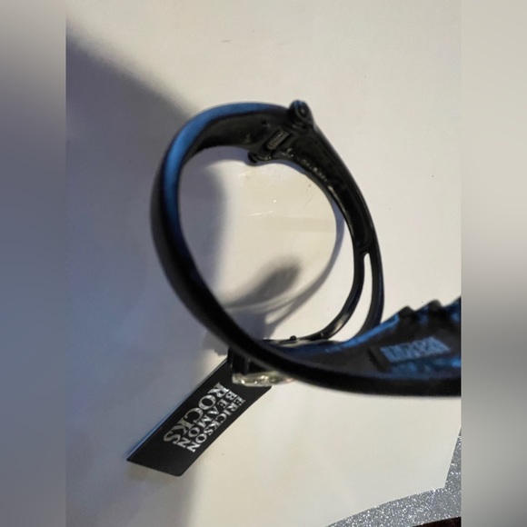 ERICKSON BEAMON ROCKS ART DECO BLACK  CLEAR CUFF Swarovski Crystal Bracelet NEW - Picture 5 of 9